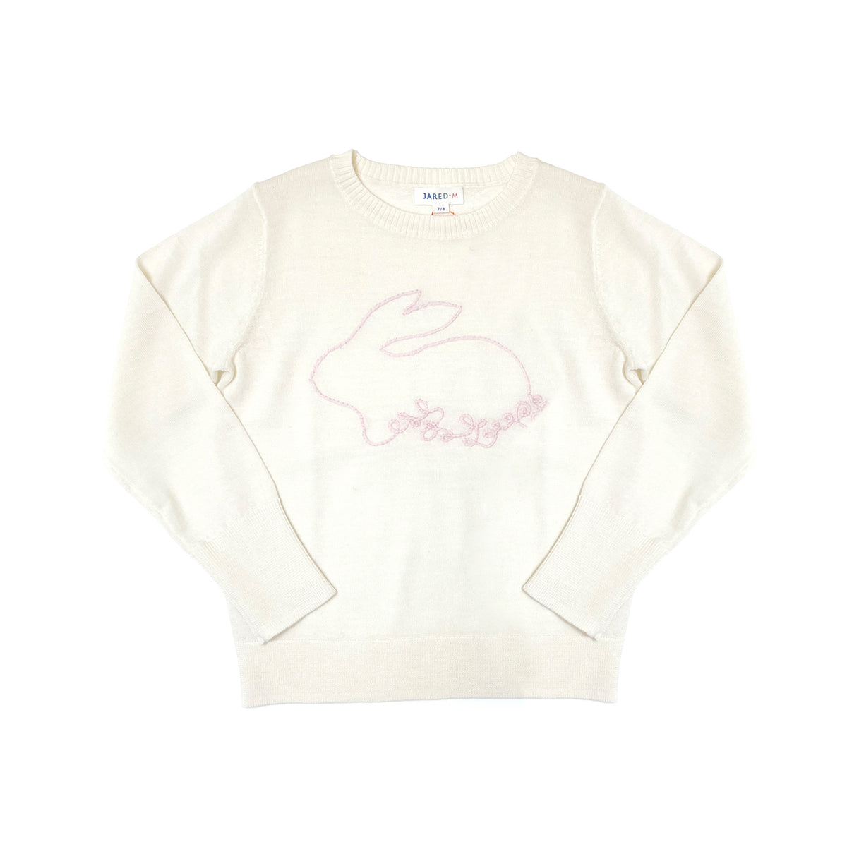 Girl's Merino Wool Rabbit Embriodary Sweater - My Little J