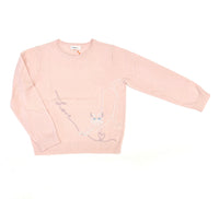 Girl's Merino Wool Blend Cat Love Embriodary Sweater