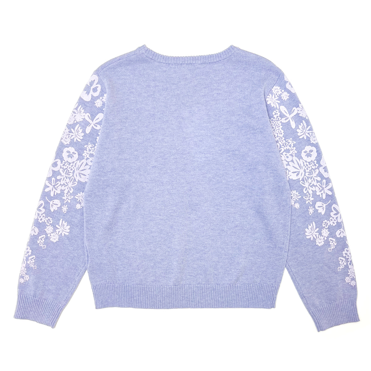 Girl's Merino Wool Blend Floral Print Sweater - My Little J