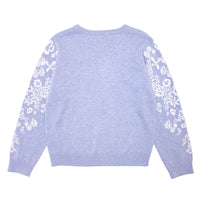 Girl's Merino Wool Blend Floral Print Sweater