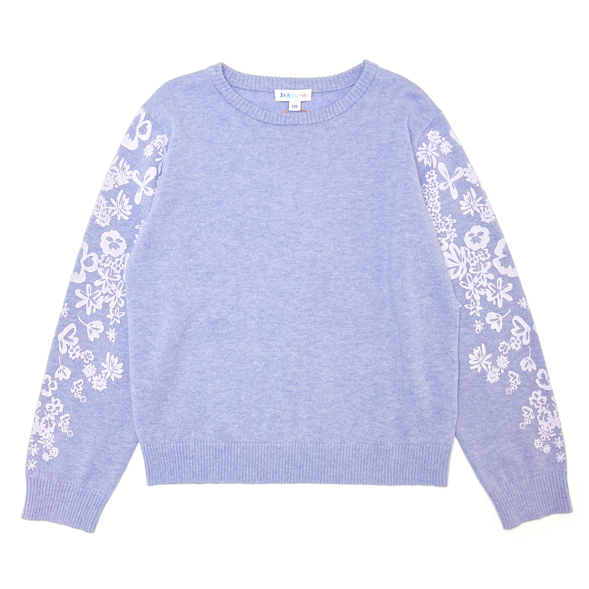 Girl's Merino Wool Blend Floral Print Sweater - My Little J
