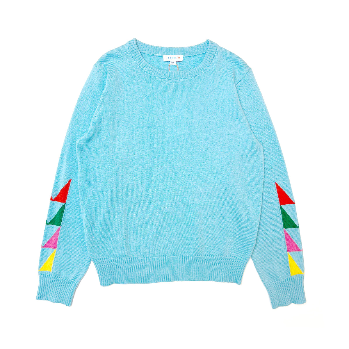 Girl's FW Merino Wool Sweater with Blend Color Blocks Sleeves