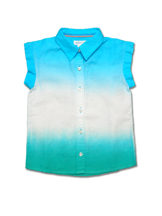 Girl SS Blouse - Linen Dip Dye - My Little J