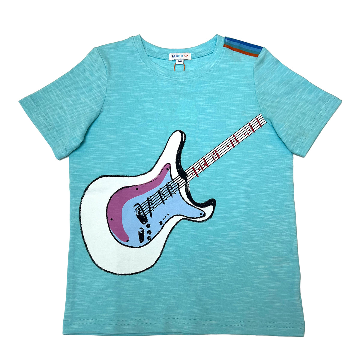 Boy's SS Crew Neck Tee with Guitar Print - My Little J