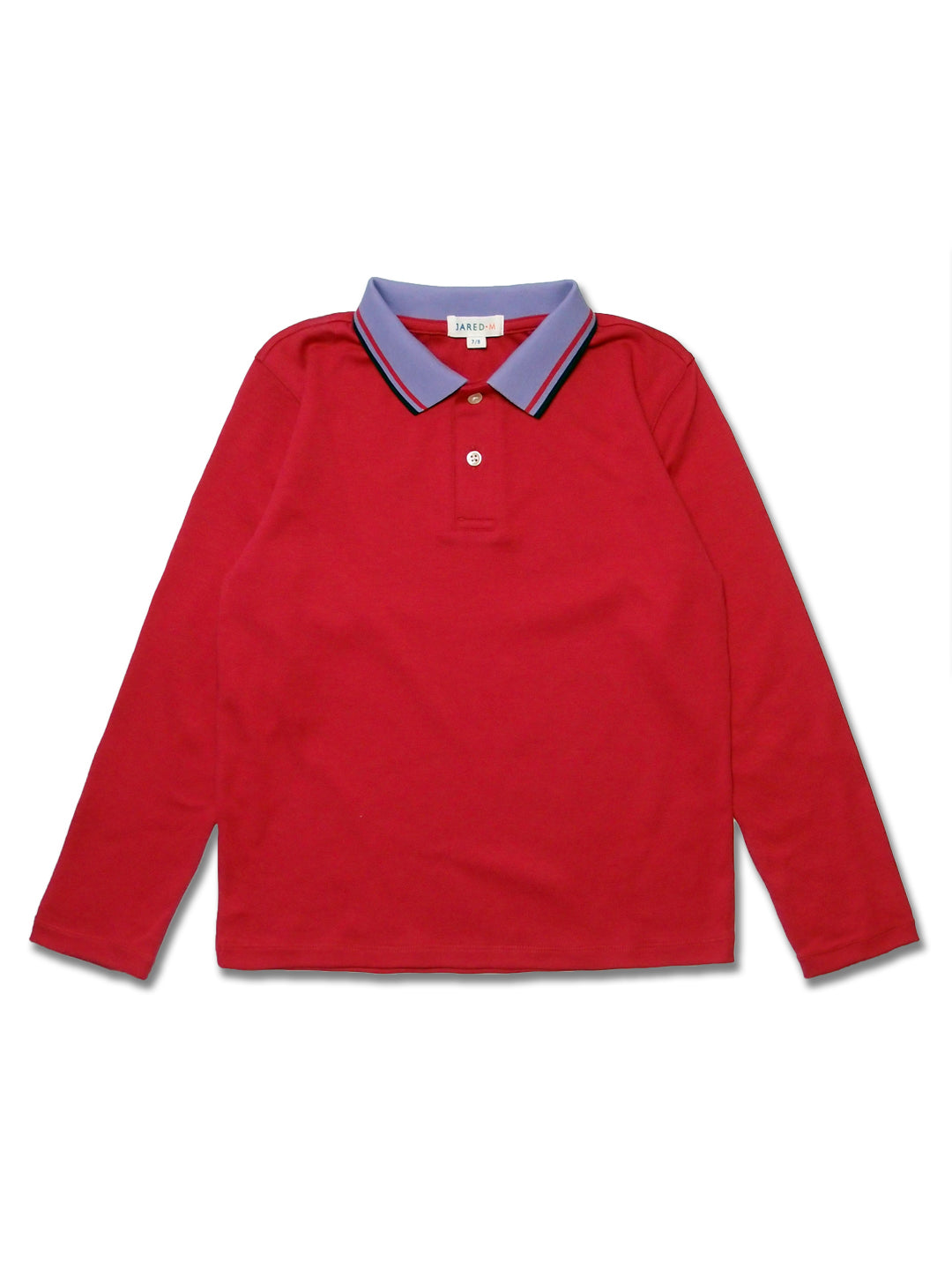 Boy's LS Solid Polo with Flat Knit Collar