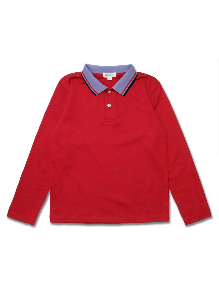 Boy's LS Solid Polo with Flat Knit Collar - My Little J