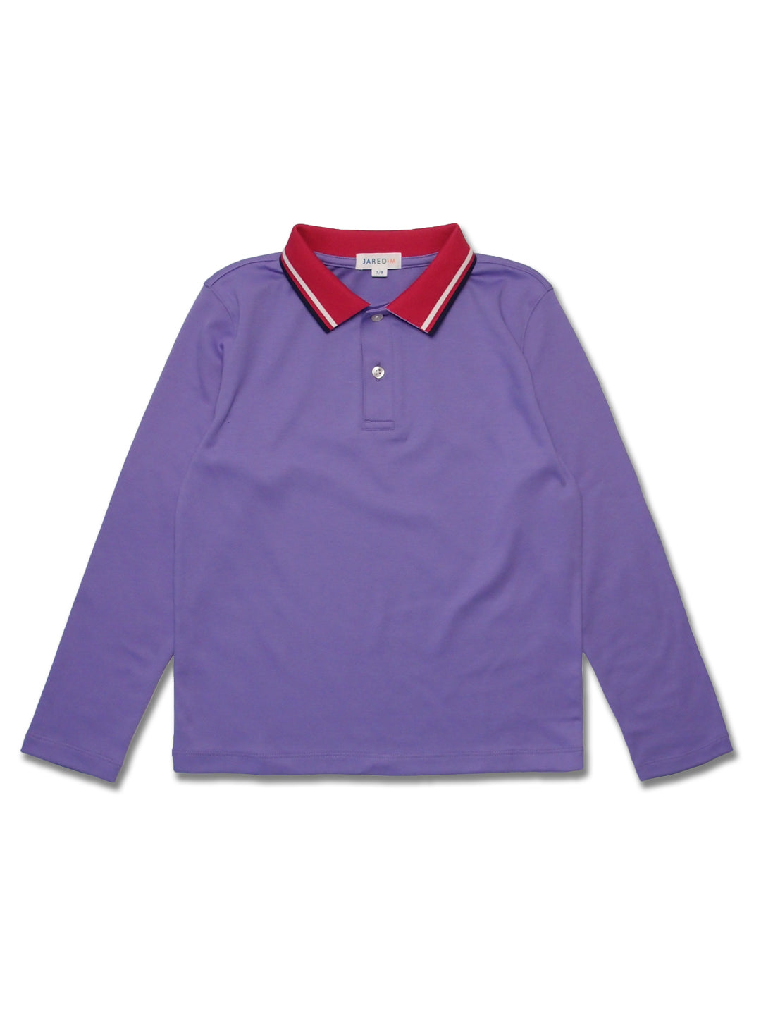Boy's LS Solid Polo with Flat Knit Collar