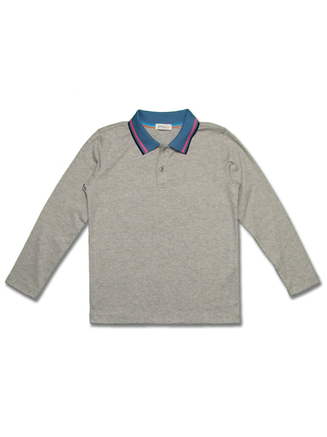 Boy's LS Solid Polo with Flat Knit Collar