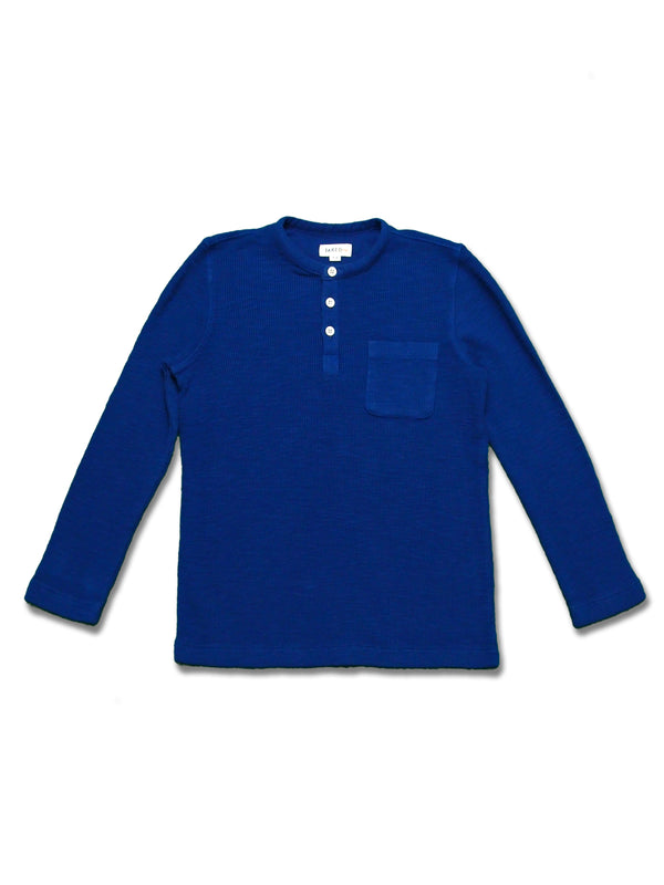 Boy's LS Knit Solid Waffle Henly - My Little J