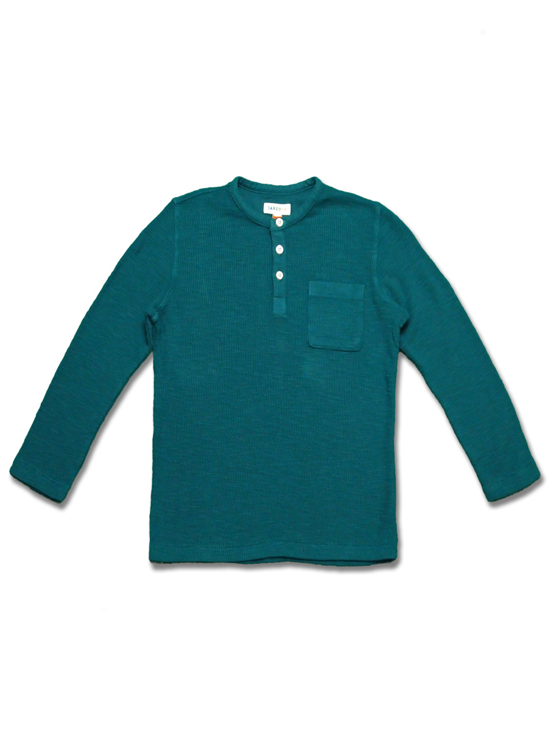 Boy's LS Knit Solid Waffle Henly - My Little J