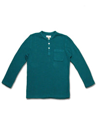 Boy's LS Knit Solid Waffle Henly - My Little J