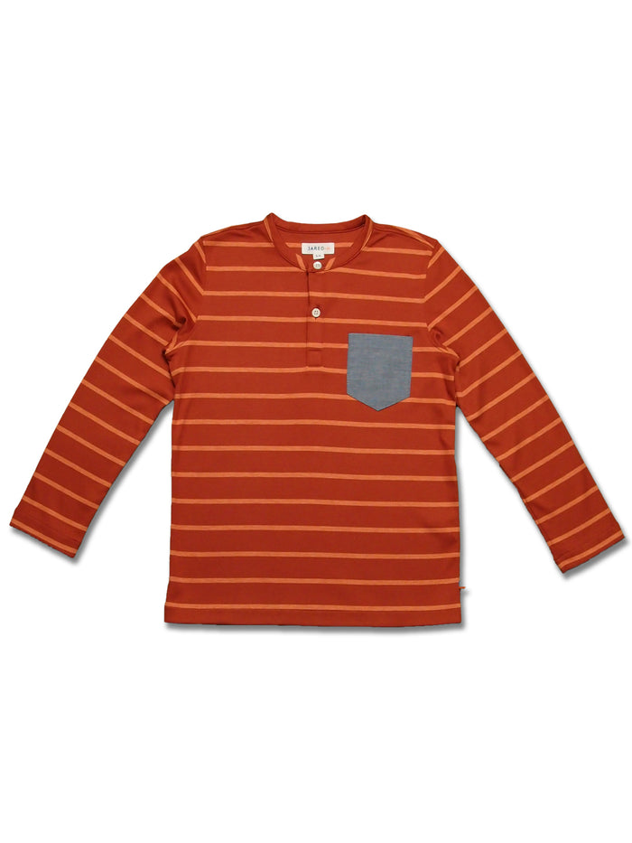 Boy's LS Knit Stripe Henly with Pocket