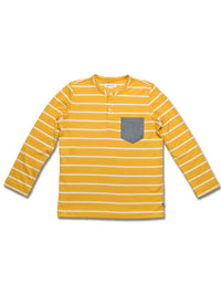 Boy's LS Knit Stripe Henly with Pocket