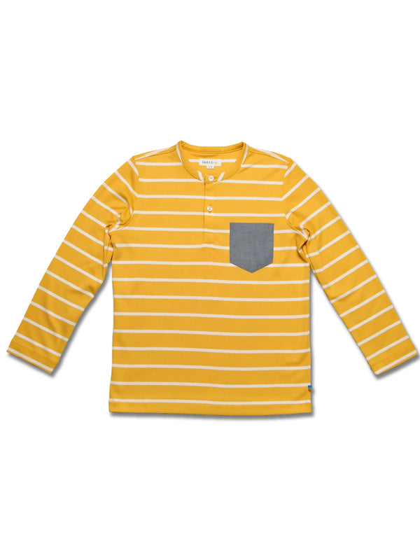 Boy's LS Knit Stripe Henly with Pocket