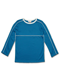 Knit L/S Crew Neck tee with piping details