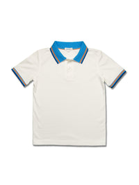 Boys SS Polo with Tipping Flat Knit Collar - Solid