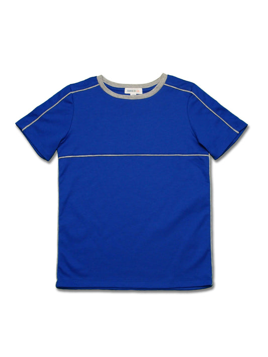 SS Crew Neck Tee - Solid Interlock with Contrast Piping - My Little J