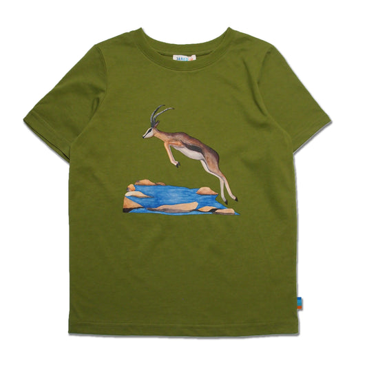 SS Crew Neck Tee with Antelope Print - My Little J