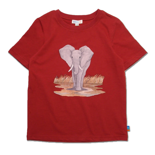 SS Crew Neck Tee with Elephant Print - My Little J