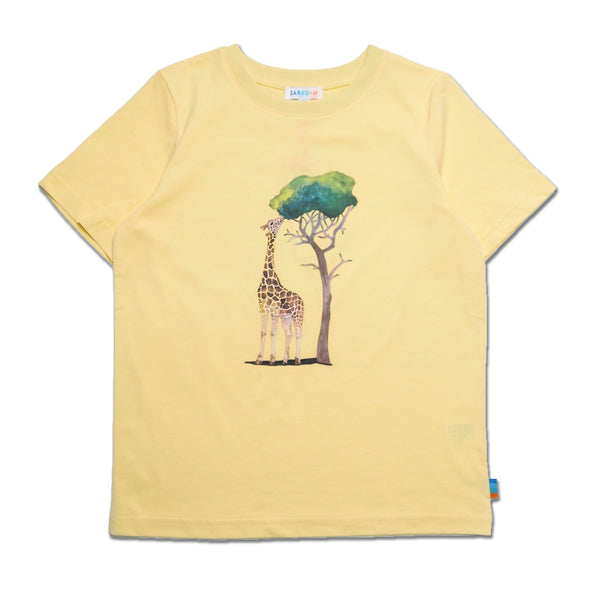 SS Crew Neck Tee with Giraffe Print