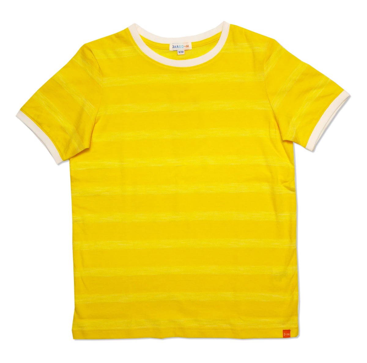 SS Stripe Crew Neck Tee / Yellow / 3/4