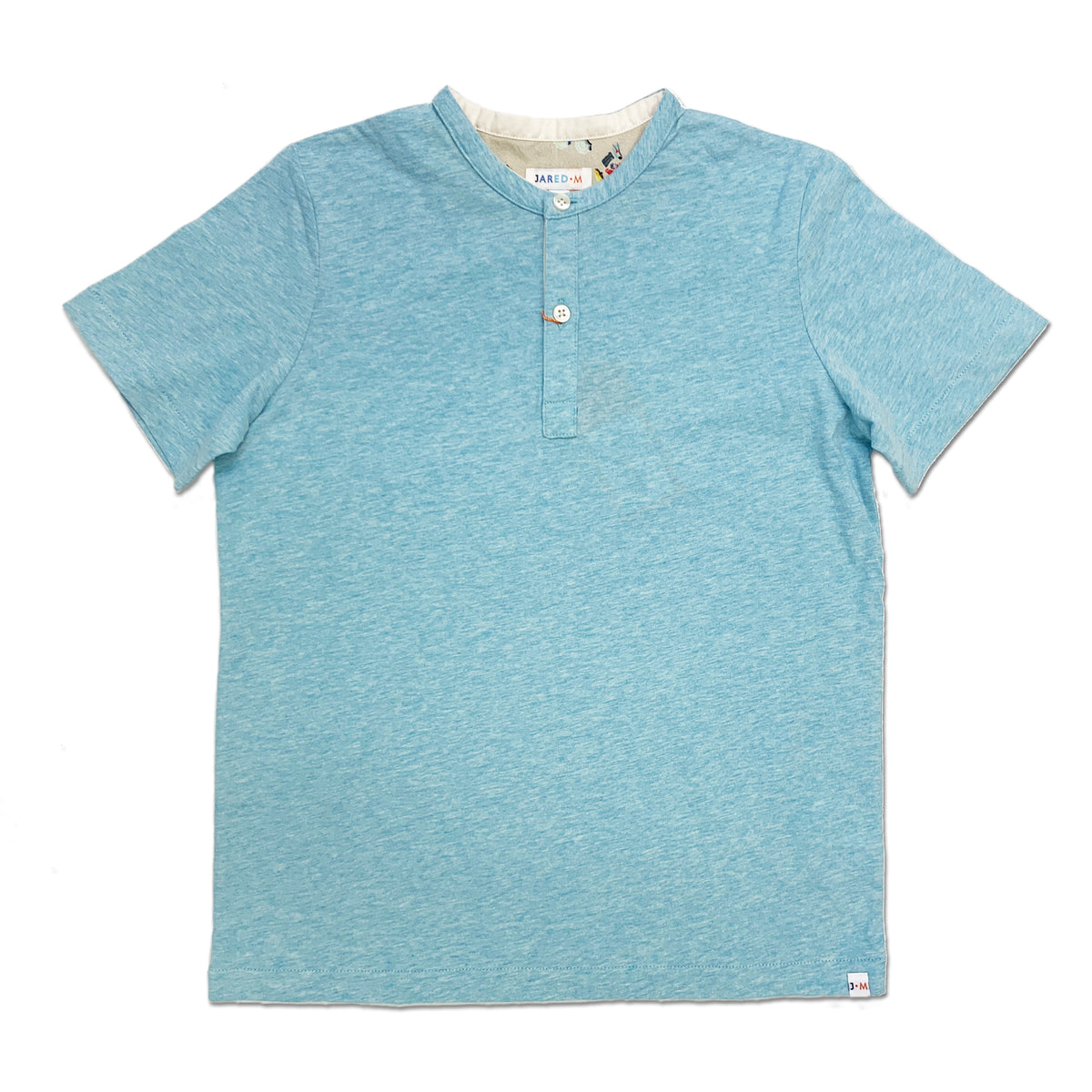 Boy's SS Knit Heather Henley - My Little J