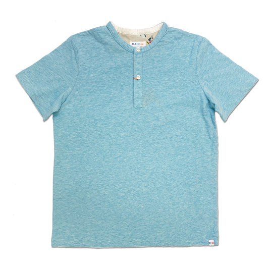 Boy's SS Knit Heather Henley - My Little J