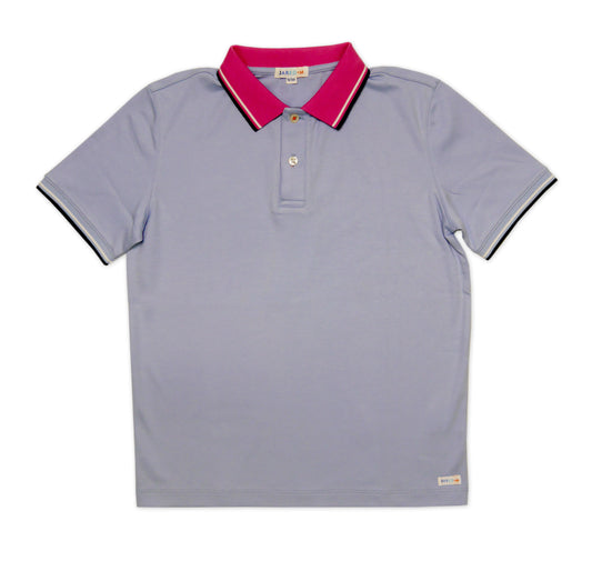 Boy's SS Flat Knit Tipping Collar Polo - My Little J