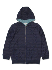 Boy's FW LS Nylon Jersey Quilted Full Zip Hoodie