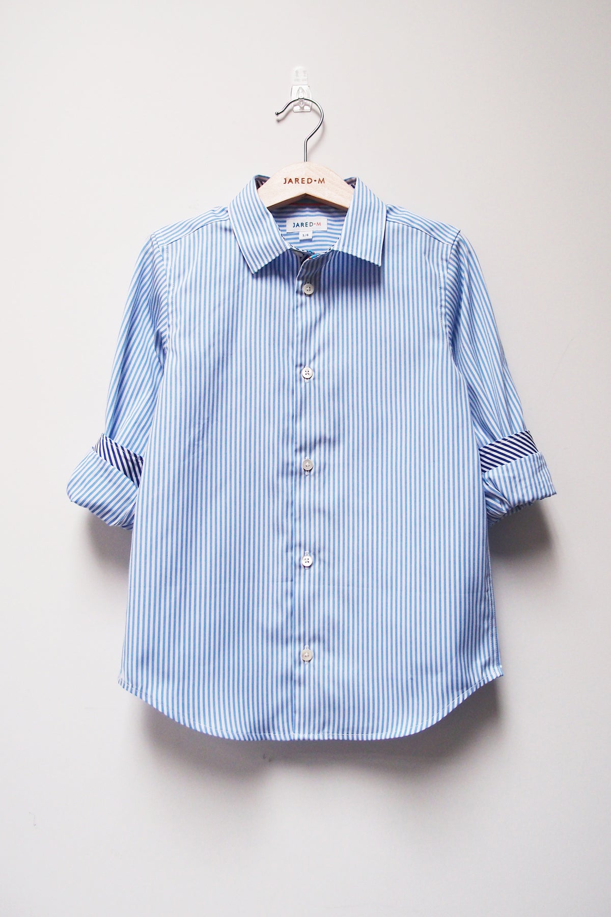 L/S Spread Collar Clean Shirt - Pinstripe