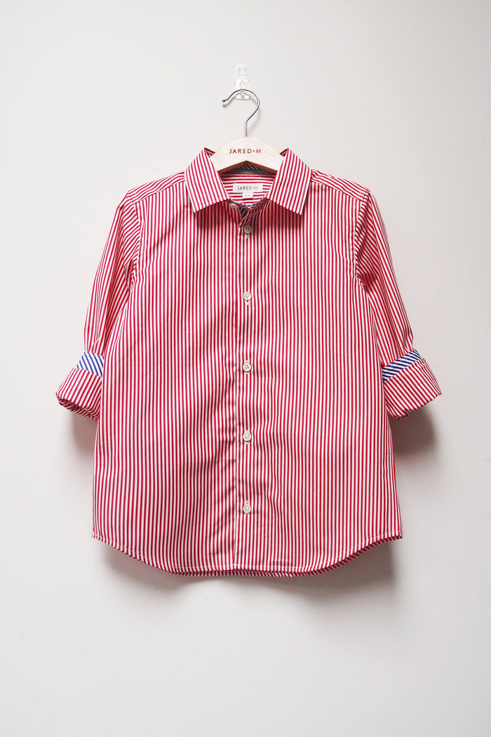 L/S Spread Collar Clean Shirt - Pinstripe