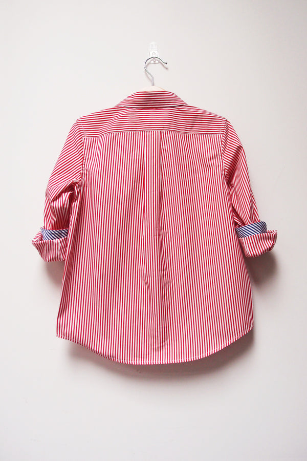 L/S Spread Collar Clean Shirt - Pinstripe