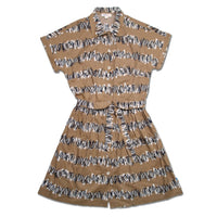 Girl SS Woven Shirt Dress with Belt - Big Graphic Print