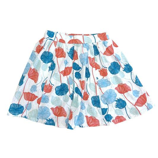 Girl's Print Scooter Skirt - Water Lilies - My Little J