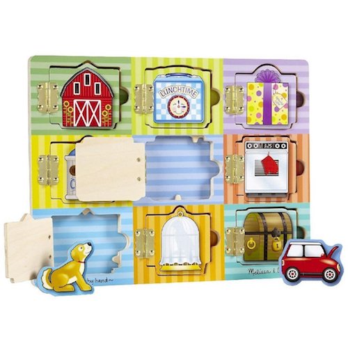 Melissa & Doug Hide and Seek Wooden Activity Board With Wooden Magnets