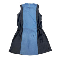 Ladies SS Tencel Indigo Color Block Sleeveless Dress