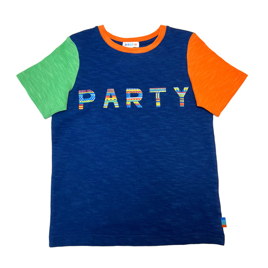 Boy's SS Crew Neck Color Blocking Tee with Party Print - My Little J