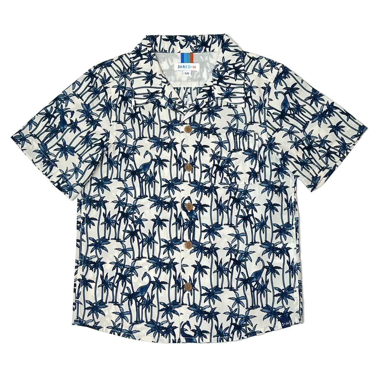 Boy's SS Camp Collar Print Shirt