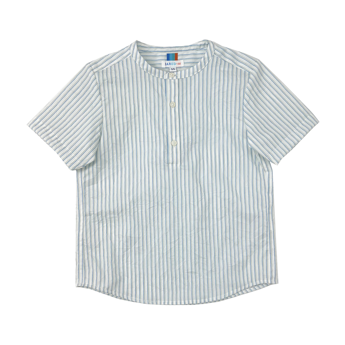 Boy's SS  Half placket Band Collar stripe Shirt