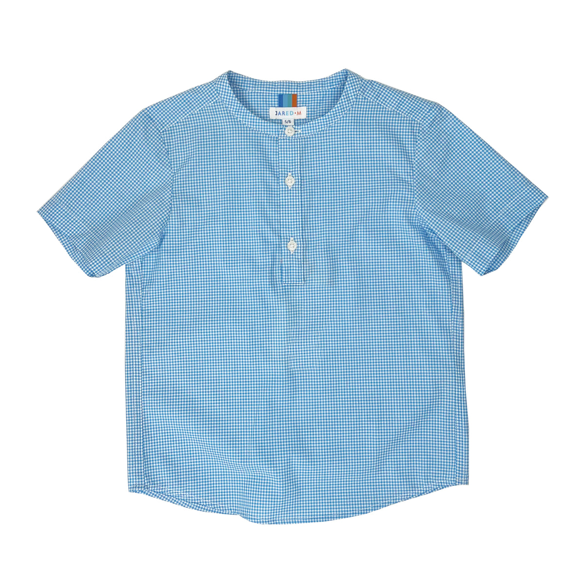 Boy's SS  Half placket Band Collar stripe Shirt