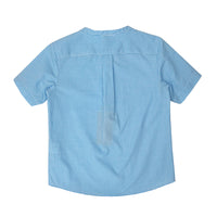 Boy's SS  Half placket Band Collar stripe Shirt