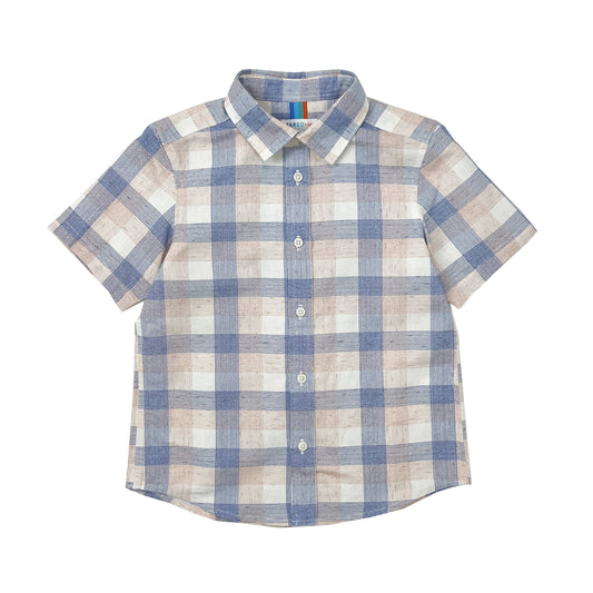 Boy's SS Spread Collar Plaid shirt - My Little J