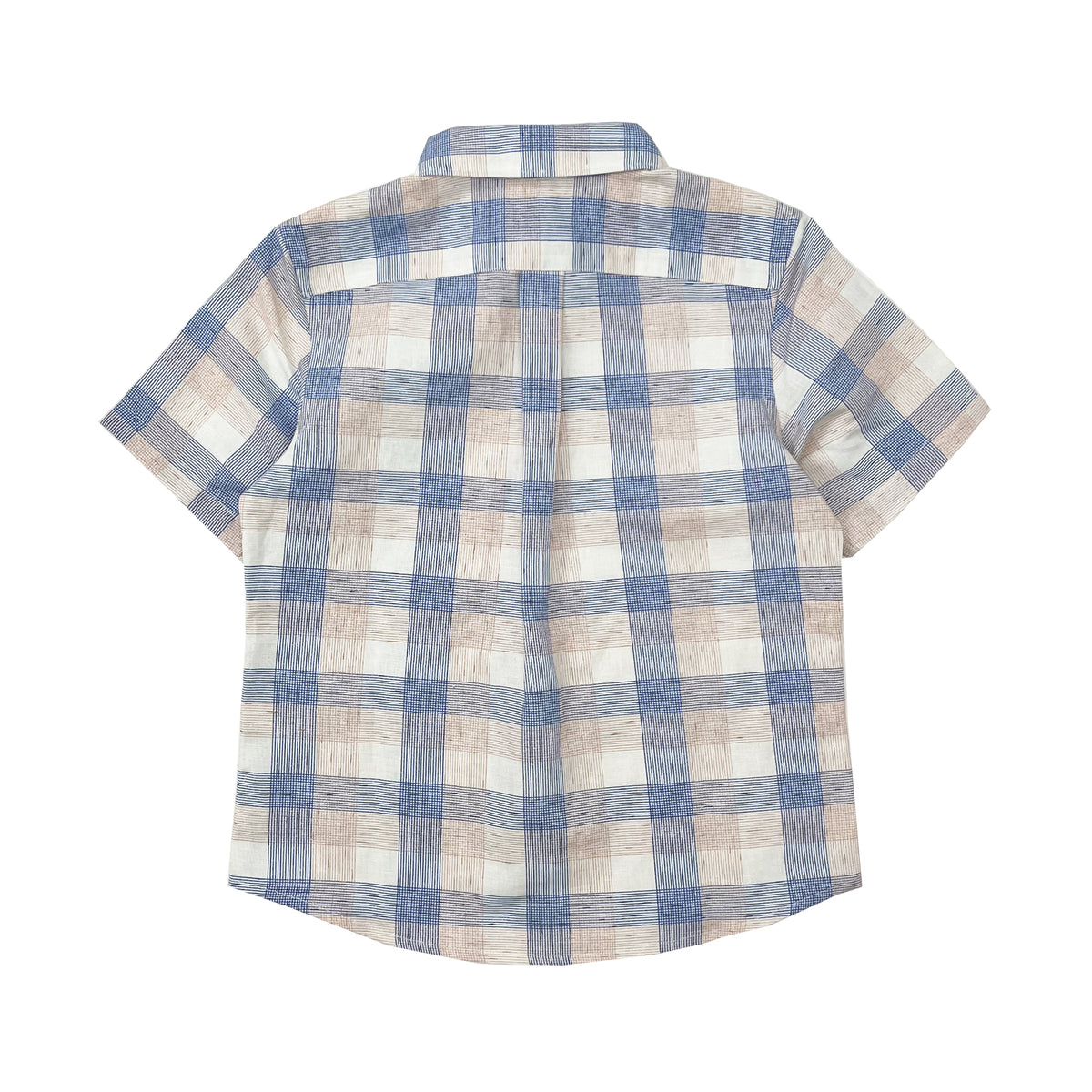 Boy's SS Spread Collar Plaid shirt