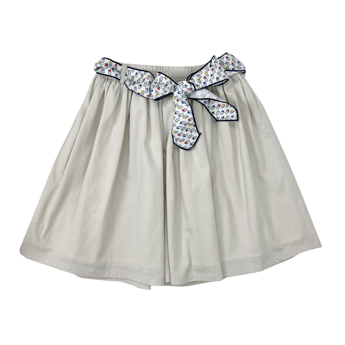 Girl's Waist Tie Knit Skirt