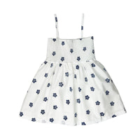 Girl's Sleeveless Floral Smocking Dress