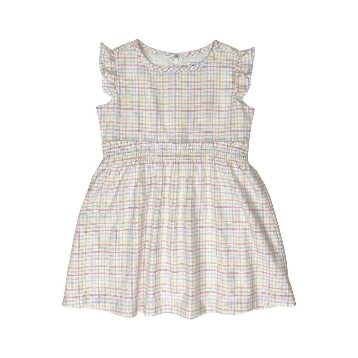 Girl's Sleeveless Plaid  Smocking Dress
