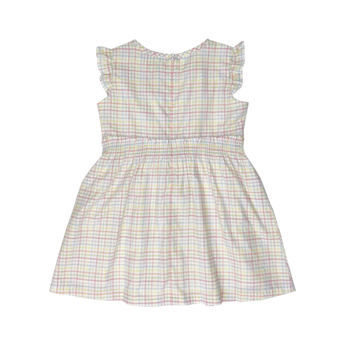Girl's Sleeveless Plaid  Smocking Dress