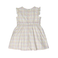 Girl's Sleeveless Plaid  Smocking Dress