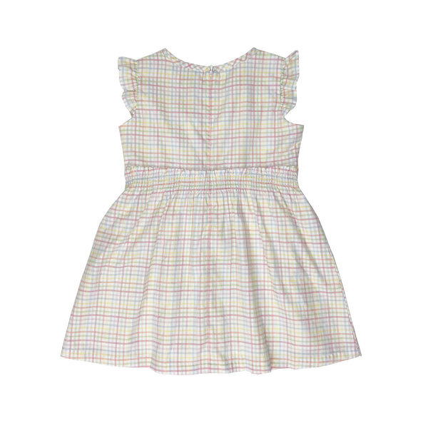Girl's Sleeveless Plaid  Smocking Dress