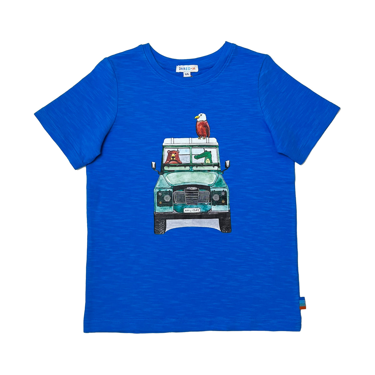 Boy's SS Crew Neck Tee with Animal on Road Trip Print - My Little J